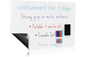 UCMD Tableau blanc pour réfrigérateur, 43 x 28 cm, effaçable à sec, tableau blanc pour réfrigérateur, organisateur de tableau blanc