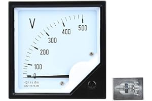 QINLORGO Multimetro digitale, misuratore di tensione, 1,5 precisione misuratore di tensione a pannello quadrato Voltmetro analogico ac 0-500V per dispositivi di controllo elettronico