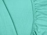 Jersey Spannbetttuch in bewährter Qualität – erhältlich in 16 modernen Farben und 5 verschiedenen Größen, 70 x 140 cm, türkis - 5