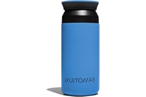 Muitomas, Borraccia Termica 350ml, Borraccia Termica Leggera e Portatile in Acciaio, Borraccia Termica Design Elegante con Chiusura Ermetica, Colore Blu Ottanio