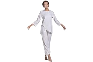 KSUA Arts Martiaux Femmes Uniformes Kung Fu vêtements Coton Tai Chi vêtements Costume d'exercice avec Manches Trois-Quarts