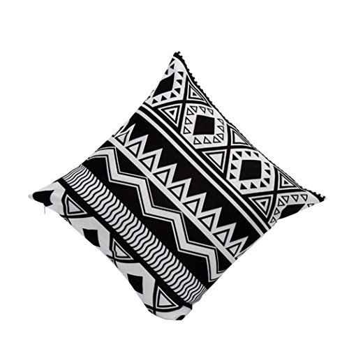 Vovotrade Ändern Muster aus schwarzen und weißen Kissen Paket 45cm*45cm weiße Leinen-Mix (B)