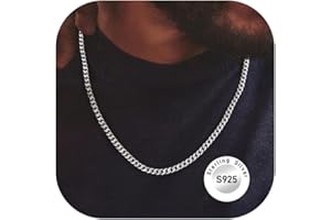 ChainsPro Mens Chains 925 Sterling Silver Chain Necklace for Men Women Necklace,Birthday Valentine's Day Gift for friend Dad Father Men,3/5mm Width,18-28 inch(with Gift Box)
