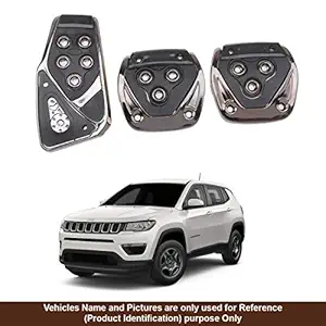 Oshotto 3 Pcs Non-Slip Manual CS-375 Car Pedals kit Pad Covers Set Compatible with Jeep Compass (Black)