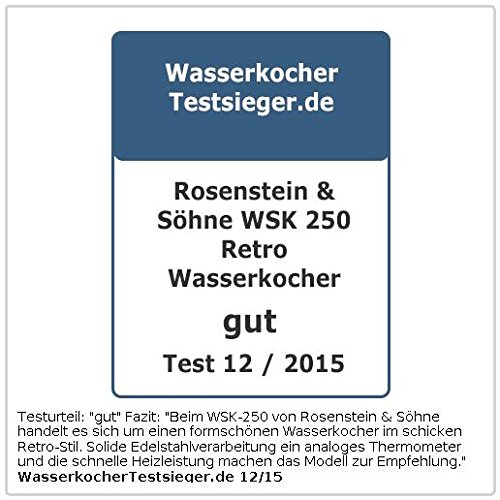 Rosenstein & Söhne Wasserkocher WSK-250.rtr mit Temperaturanzeige, 1,7 Liter - 4