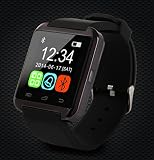 Smart Watch Touchscreen Armbanduhr Handy-uhr Sport Smartwatch Uhr Wasserdicht Fitness Intelligente Smart Uhr Watch Bluetooth Phone, IP54 Waterproof, Dust Proof, Telefon Kompatible IOS Andriod (Black)