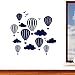 Children's Hot Air Balloons with Clouds & Birds Wall Sticker - Art Vinyl Decal Stickers, Childrens Bedroom, Easy to Apply, Free Applicator, Easy Peel - (Please Choose Your Size & Colour Using the Selection Boxes) - by Rubybloom Designs