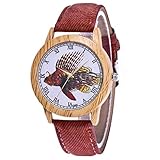 IG Invictus Damen Mode Casual Lederstrap Analog Quarz Runde Uhr T360 N Quarzuhr Kaffee Quarz Uhr