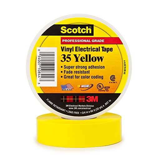 3M 80611211592 35 Scotch Elektro Isolierband, Vinyl, 19 mm x 20 m, Gelb