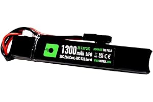 NUPROL 7.4v 1300mAh 20c Slim Stick LiPo Battery