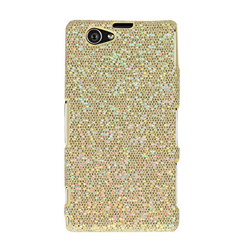 Hunye 5in1 Accesorios Set  4 x Carcasa para Sony Xperia Z1 Compact Funda  negro  rosa  oro  azul claro  Tapa Hardcase purpurina Cover y 1 x Stylus Pen