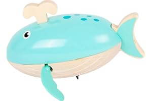 Small Foot 11659 Wooden Whale, Wind-up Toy The Water, for Children Aged 24+ Months Juguetes