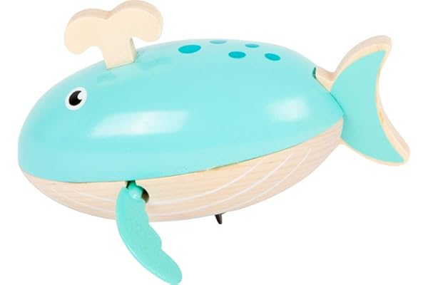 Small foot 11659 Jouet Aquatique Baleine à remonter en Bois, Jouet Aquatique à remonter,pour Enfants à partir de 24 Mois