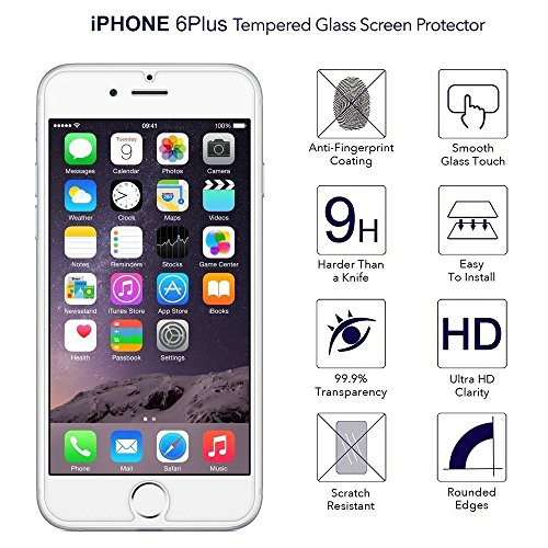 iPhone 7 Plus Screen Protector, Ankoda 2-Pack [3D Touch Compatible] Premium Tempered Glass Screen Protector Film for Apple iPhone 7 Plus 5.5''