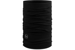 Buff®| Braga de cuello Merino Lightweight Hombre Mujer Adulto Bufanda Multifuncional 100% Lana Merino, Senderismo, Aire Libre, Sostenible, Ligera, Fina, Talla Única, Negro