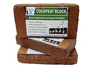 Shiviproducts Cocopeat Block for Garden with Seasonal Seeds (Coriander, Radish, Spinach)