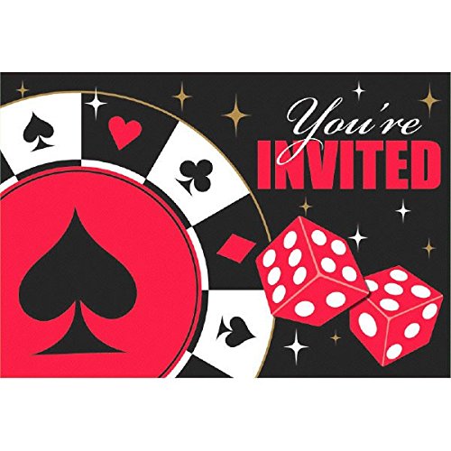 NEU Einladungskarten Poker Spiel, 8 Stück