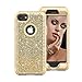 Produktbild Shinyzone Stoßfest Hülle für iPhone 8,iPhone 7 Glitzer Hülle,Hybrid 3 in 1 Heavy Duty [Silikon Bumper + Verstärkte Rahmen] Schutzhülle mit Bling Funkeln Diamant Handgefertigt für Frauen Design-Gold und Gelb
