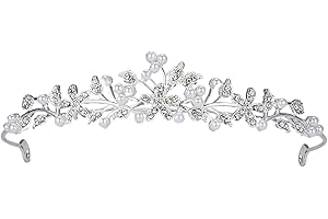 DECENTRALAND Perla strass matrimonio tiara per sposa, matrimonio, principessa, regina, incoronazione, festa di compleanno, corona argentata, ragazze e donne, carnevale, feste, vacanze, celebrazioni per adulti