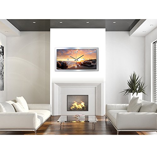 Kreative Feder Felsen Chill Out 3D XXL Designer leise Funk Wanduhr Funkuhr modernes Design *Kreative Feder* WAA043FL (80x40cm) - 4