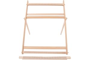 CRYFOKT Multi Craft Webstuhl mit Ständer Einstellbare DIY Holz Webrahmen Set Extragroße Rahmenwebnähmaschine für Anfänger, Profis, Erwachsene, Kinder
