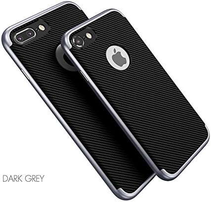 iPhone 7 Plus Case Dark Grey, JingrenUK, Ultra Slim Shock Resistant TPU Bumper Case Dual Layer for Drop and Shock Protection