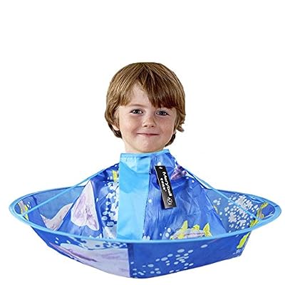 Pawaca Kid capes Coiffure pour enfant, la Cape, taille enfant Cape de coupe de cheveux, capes de salon pour enfants Parapluie Catcher Coiffeur et cape de style Tablier Imperméable à l'eau