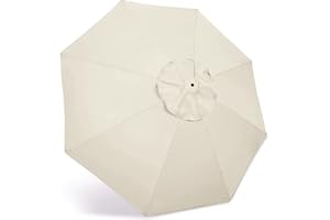 XIAODOU Diámetro 2.7m | 3m | 6 Costillas | 8 Costillas Redondo Toldo De Recambio De Tela De Paraguas, Toldo De Repuesto para Sombrilla De Patio Paraguas De Jardín, Tela De Poliéster Impermeable Protección UV