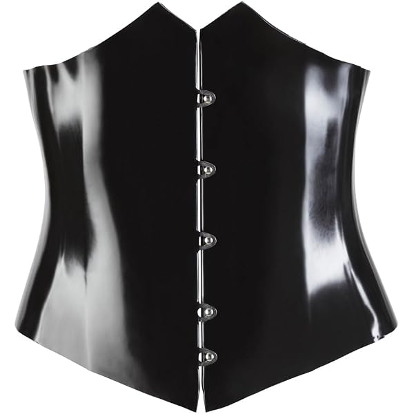 Latex Mieder Schwarz Größe S – Mit Forming-Stäbchen, Schnellverschluss Vorne, Schnürung Hinten