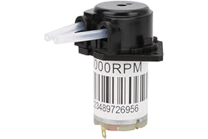 FTVOGUE Peristaltic Pump 6V Miniature Silent, Black Metal Design for Aquarium, Lab, Chemical Analysis, Modern Silent Pump