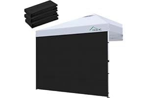 Acepic 3 Piezas Pared Laterales de Repuesto para Cenador de 3 x 3 m, Tela Oxford 210D Impermeable,Paredes Laterales para Jardín,Exteriores, Fiestas,Blanco(Cortina de Dosel no Incluida) (Negro, 3PCS)
