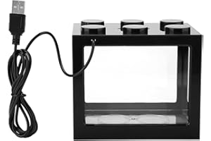 HEEPDD Mini Akwarium Tropikalne, Kompletny Zestaw, Czarne, Plastikowe, do Salonu i Biura