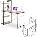 Produktbild Schreibtische 120x64x140 cm Computertisch PC-Tisch Bürotisch Arbeitstisch mit Bücherregal Holz, TSB01hei