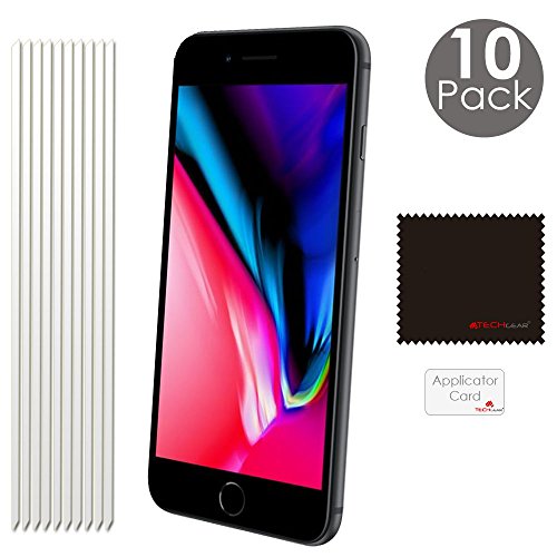 [Pack of 10] TECHGEARÂ® Apple iPhone 8 Plus, iPhone 7 Plus (5.5 Inch) ULTRA CLEAR Screen Protector Guard Cover With Screen Cleaning Cloth & Application Card (ECO PACK)