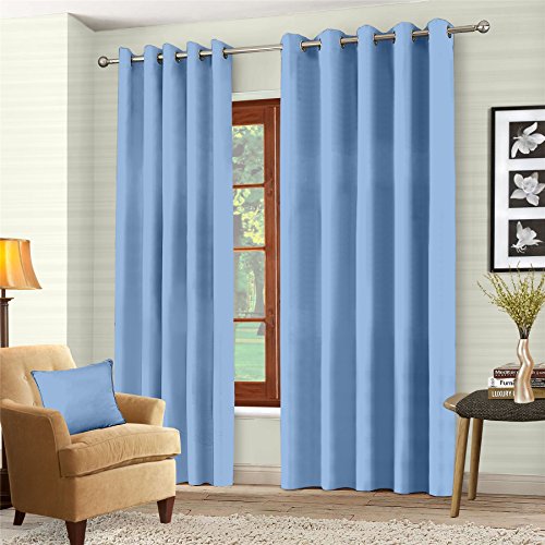 Luxury Pair Thermal Blackout Curtains Ring Top Eyelet Fully Lined