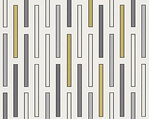 Architects Paper Tapete AP 2000 Design by F.A. Porsche Serie DashLine 10,05 m x 0,53 m grau metallic weiß 303502 - 2