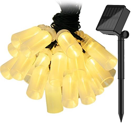 Solar String Lights iBeek 30 LED Wishing Bottle Christmas Lights Fairy Starry Light Waterproof Ambiance Lighting for Outdoor Indoor Party Birthday Garden Wedding Decoration (Warm White)