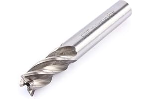 YOSOO HEALTH GEAR 12mm 4 Flutes End Mill, 1 Piece Straight Shank End Milling Cutter Tool Drill Bit Tool for Wood Steel Iron