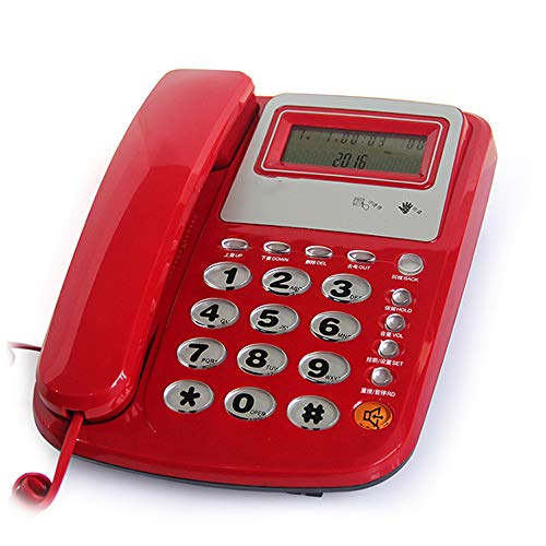 Preisvergleich Produktbild AUED Schnurlostelefon Festnetztelefon Desktop-Taste Schnurlostelefonraum Anruferkennung für Privatanwender Blitzschutz Hotelbad Home Office,Rot