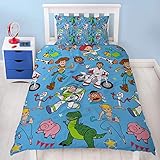 Disney Toy Story 4 Housse de Couette réversible Double Face Motif de Sauvetage avec Housse de Couette Woody & Buzz Lightyear avec taie d'oreiller Assortie