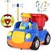 Produktbild GotechoD Ferngesteuertes Auto Spielzeug, Cartoon RC Muldenkipper mit Licht Sound, Kippbare Ladefläche, Baufahrzeuge mit Fernbedienung für Kleinkind Kinder ab 2 Jahren
