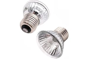 BEKASA 2 lampadine riscaldanti per rettili, E27 UVA UVB a spettro completo, luce termica per lucertole, tartarughe, serpenti, acquari, rettili acquatici e anfibi (50 W)