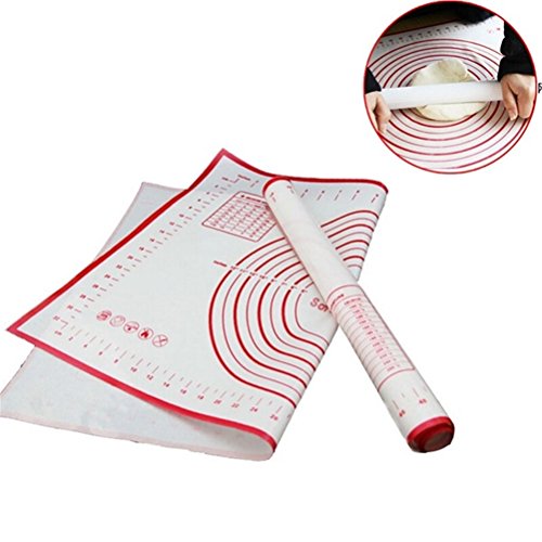 comprare on line HBlife Bakeware Liner Pad Silicone in Fibra di Vetro Teglia Rolling Dough Pasticceria Dolci Mat Forno Pasta Strumenti di Cottura 60x40cm (Rosso) prezzo