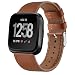 Produktbild für Fitbit Versa/Versa Lite Uhr Intelligent Uhr Smart Watch Ersatz Sport Leder Uhrenarmband Armband Handschlaufe Strap für Herren Damen (Braun)