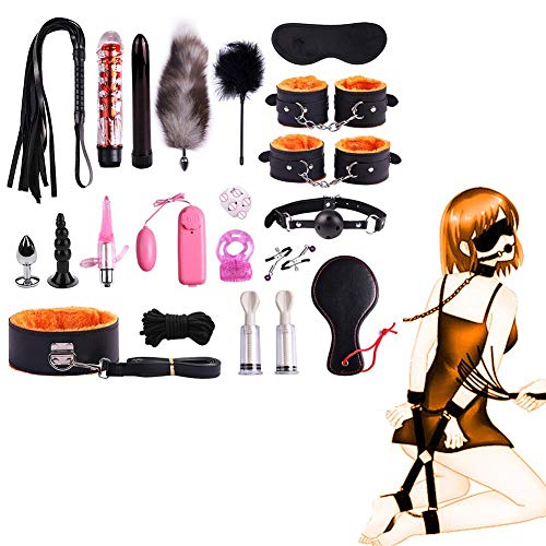 Adminitto88 20 Unids/Set Nuevo Juguete Sexy con Juego De Felpa, Juego Especial Incluido, Kit De Juguete De Cuero PU Pulado SM