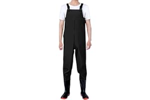 GENERIC Waders pour homme et femme - En néoprène - Imperméable - Avec bottes - Longue salopette de pluie - Pantalon d'extérieur respirant - Coupe-vent - Bottes de travail