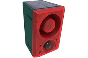 ThreeH Słoneczny czujnik ruchu, alarm, nagrywanie na zewnątrz, 130 db, dźwięk, syrena, światło z postrzałem, szczekanie psa pilot zdalnego sterowania