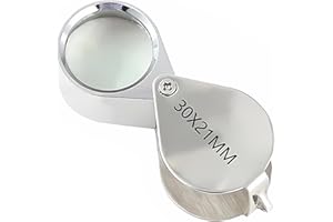 LEMLIN Loupe Bijoutier,Verre Bijoux Antiquités Lentille Oculaire,30x Loupe de Poche,Pliable loupe pour Travail de précision, Bijoux, pièces de Monnaie,Rocks, pièces de Monnaie, Timbres