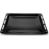 Ankastre Emaye Fırın Tepsisi 46,0X36,5X3CM Bosch Siemens Beko Ar&ccedil;elik Vestel Profilo Uyumlu Siyah Renk