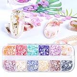 WT NETO:40g MEIYY Decoración de uñas 1 Estuche De Copos De Uñas Irregulares Brillos De Color Mate Brilla De Piedra Rota Lentejuelas Brilla En Polvo Decoración Herramientas De Manicura